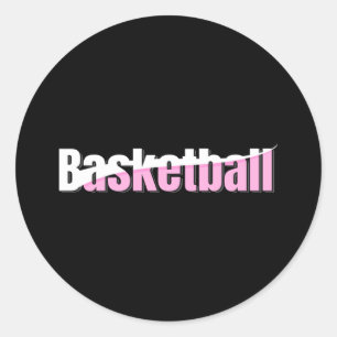 Pegatina Redonda Jugador de baloncesto Girona Tipografía Rosa
