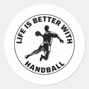 Pegatina Redonda Jugador de balonmano Deporte Equipo Handballer Div