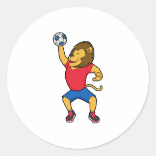 Pegatina Redonda Jugador de balonmano León Balonmano