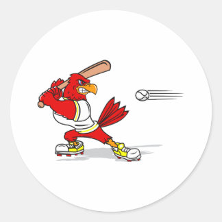 Pegatina Redonda Jugador de béisbol cardinal