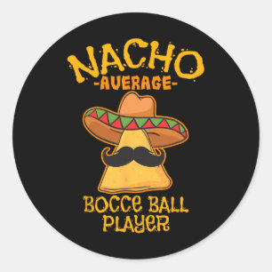 Pegatina Redonda Jugador de bolas promedio de Nacho Cinco De Mayo M