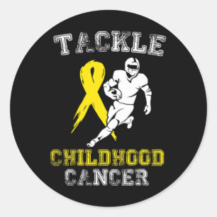 Pegatina Redonda Jugador de fútbol aborda la conciencia sobre el cá