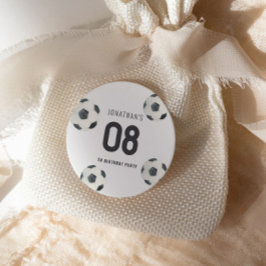 Pegatina Redonda Jugador de fútbol Jueves Cumpleaños