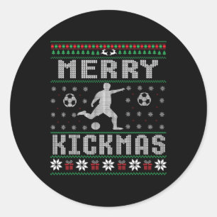 Pegatina Redonda Jugador de fútbol Merry Kickmas Jersey feo de Navi