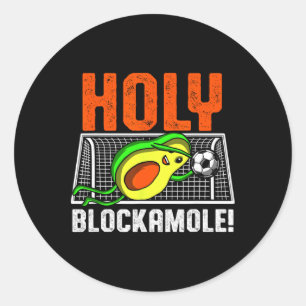 Pegatina Redonda Jugador de fútbol sagrado Blockamole Aguacate Port