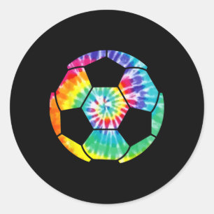 Pegatina Redonda Jugador de Fútbol Soccer Ll Tie Dye Hombres Niños