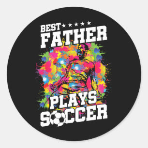 Pegatina Redonda Jugador de Fútbol Sport Padre Papá Fan Regalo 