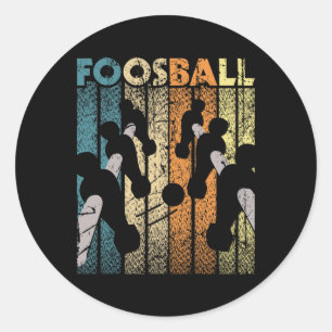 Pegatina Redonda Jugador de futbolín retro vintage mesa fútbol