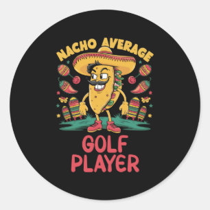 Pegatina Redonda Jugador de golf promedio de Nacho Cinco De Mayo