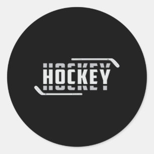 Pegatina Redonda Jugador de hockey de hielo Palo Equipo deportivo d