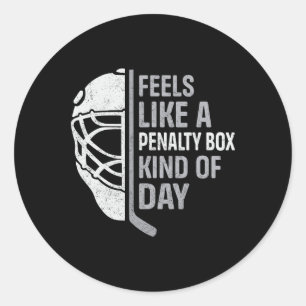 Pegatina Redonda Jugador de hockey divertido se siente como un tipo