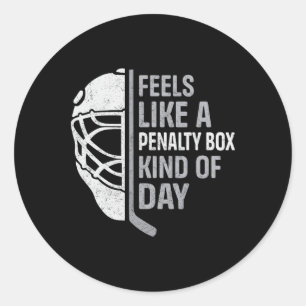 Pegatina Redonda Jugador de hockey divertido se siente como un tipo