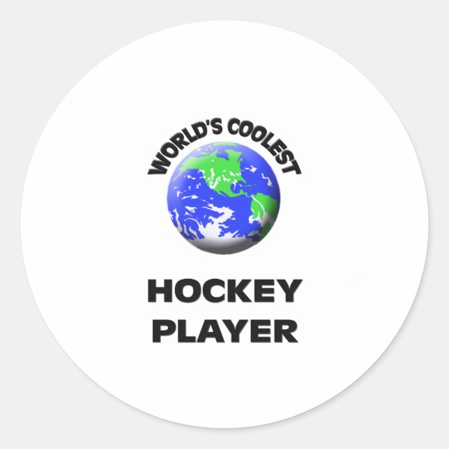 Pegatina Redonda Jugador de hockey más frío del mundo (Anverso)