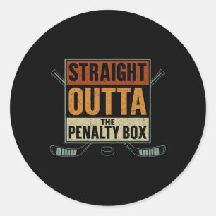 Pegatina Redonda Jugador de hockey sobre hielo Straight Outta The P