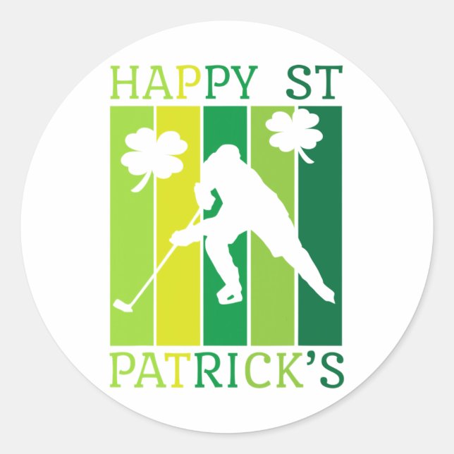 Pegatina Redonda Jugador de hockey St Puttruicks Ice ad hoc (Anverso)