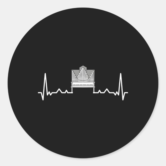 Pegatina Redonda Jugador de Instrumento de Órganos de Pipe Hebeat I (Anverso)