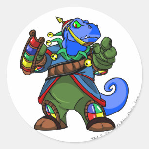 Pegatina Redonda Jugador de la isla de Grarrl Roo