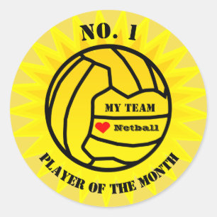 Pegatina Redonda Jugador de la recompensa del Netball del mes