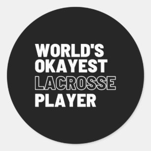 Pegatina Redonda Jugador de Lacrosse Más o Menos del Mundo Deportes