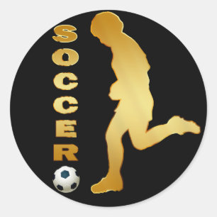 PEGATINA REDONDA JUGADOR DE ORO SOCCER