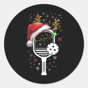Pegatina Redonda Jugador de pelotas Navidades navidad de renos