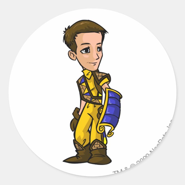 Pegatina Redonda Jugador de personal del Desierto Dirigibles Perdid (Anverso)