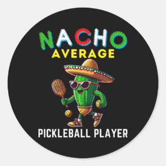 Pegatina Redonda Jugador de Picklell promedio nacho Cactus mexicano