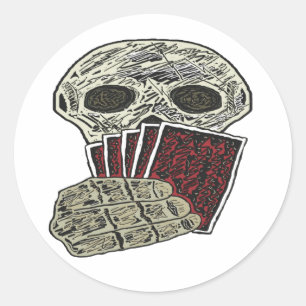 Pegatina Redonda Jugador de póker