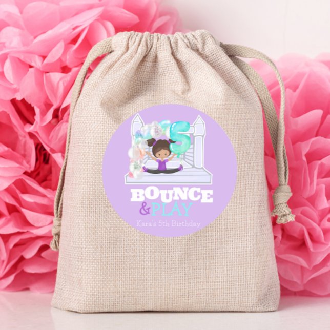 Pegatina Redonda Jugador de salto de casa de Bonza quinto cumpleaño (Subido por el creador)