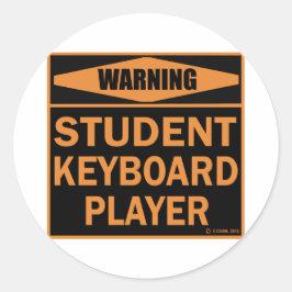 Pegatina Redonda Jugador de teclado para estudiantes