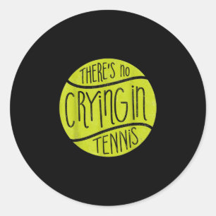 Pegatina Redonda Jugador de tenis llorando pelota de tenis regalo d