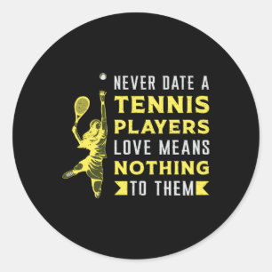 Pegatina Redonda Jugador de tenis Match Racket Court Divertido