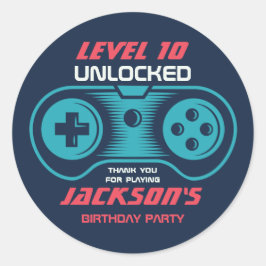 Pegatina Redonda Jugador de videojuegos para juegos para adolescent