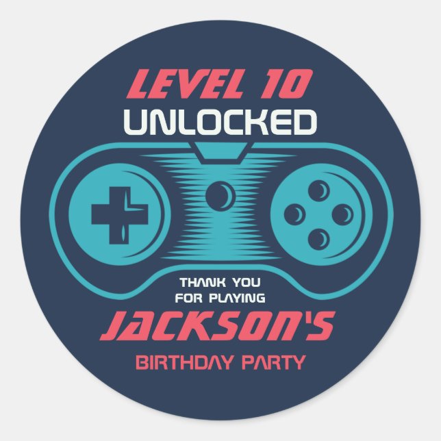 Pegatina Redonda Jugador de videojuegos para juegos para adolescent (Anverso)