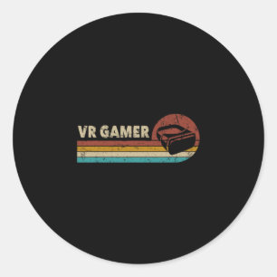 Pegatina Redonda Jugador de Vr Juegos de Video Antiguos Para Hombre