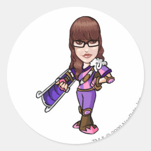 Pegatina Redonda Jugador del personal de Pie Faerieland