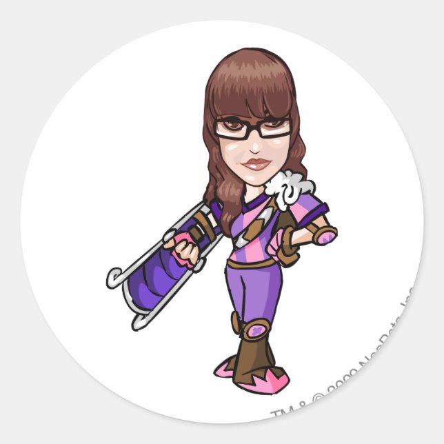 Pegatina Redonda Jugador del personal de Pie Faerieland (Anverso)