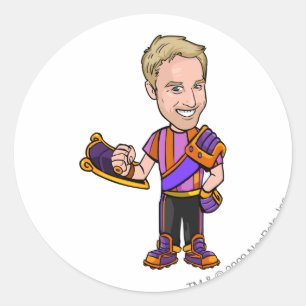 Pegatina Redonda Jugador del personal indutable de Kreludor