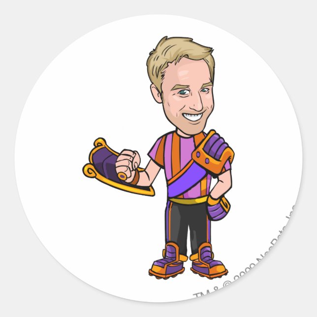 Pegatina Redonda Jugador del personal indutable de Kreludor (Anverso)