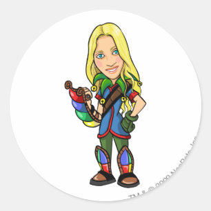 Pegatina Redonda Jugador del Socktastic Roo Island