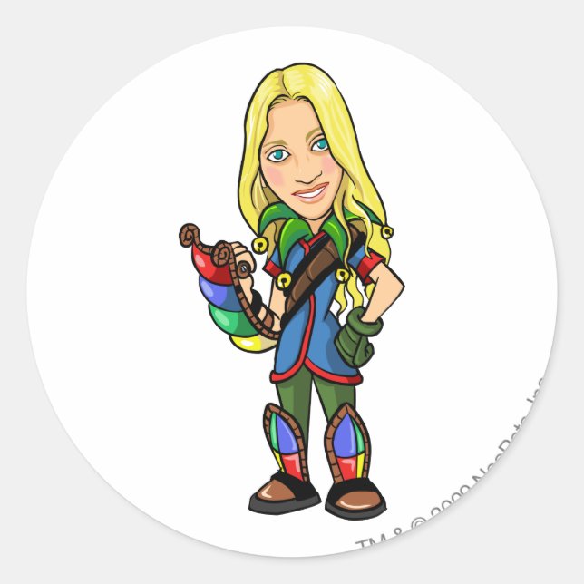 Pegatina Redonda Jugador del Socktastic Roo Island (Anverso)