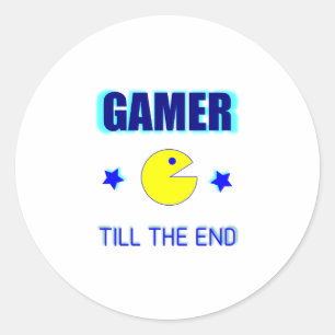 Pegatina Redonda Jugador Divertido de Pac-Man Hasta el Final - Jueg