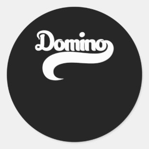 Pegatina Redonda Jugador Domino Dominoes Tiles Puzzler Game Gift