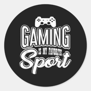 Pegatina Redonda Jugador - El Juego Es Mi Deporte Favorito