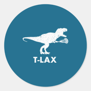 Pegatina Redonda Jugador Lax Dinosaur Dino Lax