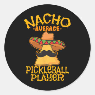 Pegatina Redonda Jugador Nacho Promedio De Pickleball Cine Deportiv