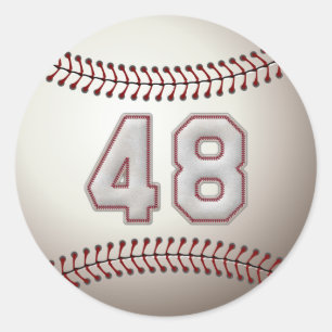 Pegatina Redonda Jugador número 48 - Guay Baseball Stitches