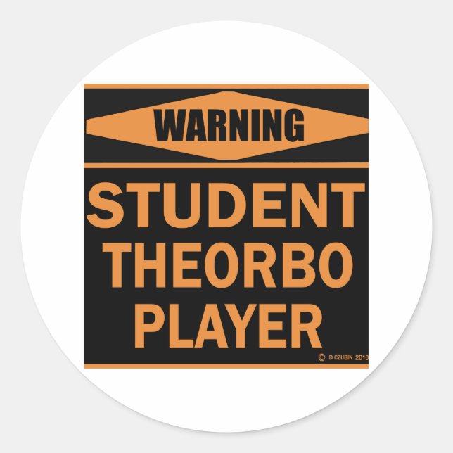 Pegatina Redonda Jugador Student Theorbo (Anverso)