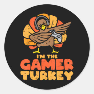 Pegatina Redonda Jugador Turquía VIdeo Games Gaming Boys Thanksendi