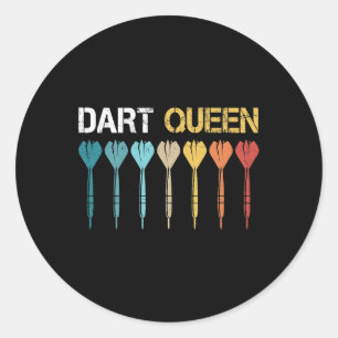Pegatina Redonda Jugadora Dart Queen Dart Dart Dartboard Bull